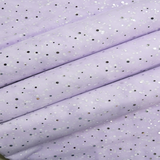 Feldman Lilac with Silver Dots Mesh